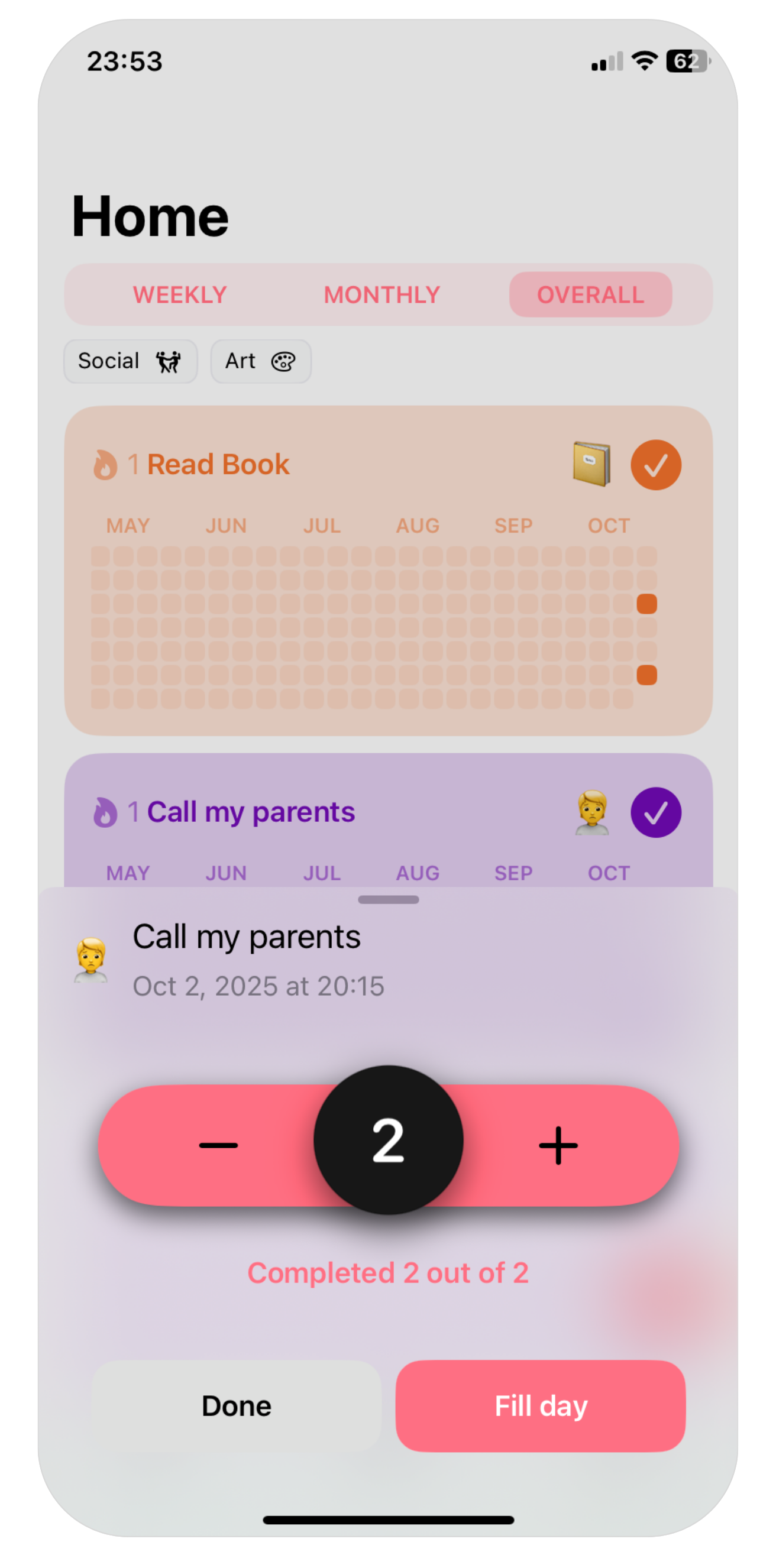 Habbit screen